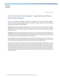 Cisco Trust Anchor Technologies: Image Signing and Secure Boot