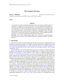 The Geometry of Losses - ANU College of Engineering and