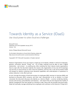 Towards Identity as a Service (IDaaS) - Center