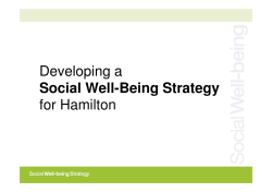 Developing a Social Well-Being Strategy for Hamilton