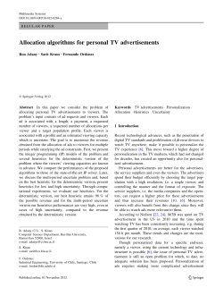 Allocation algorithms for personal TV advertisements