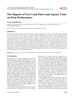 The Impacts of Free Cash Flows and Agency Costs on Firm