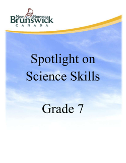 Grade 7 Spotlight on Science Skills