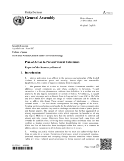 Plan of Action to Prevent Violent Extremism
