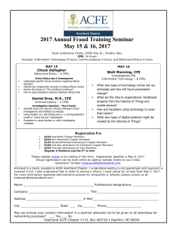 2017 Annual Fraud Training Seminar May 15