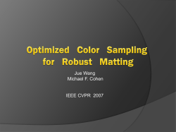 Optimized Color Sampling for Robust Matting