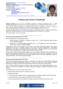 Curriculum file - DISAT Department of Applied Science and