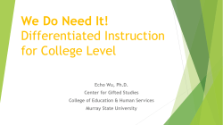 Differentiated Instruction for College Level