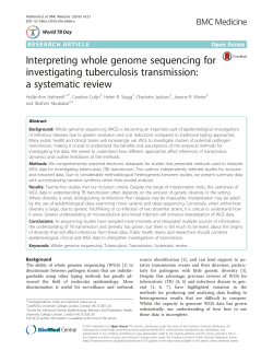 Interpreting whole genome sequencing for investigating tuberculosis