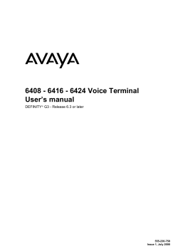 6408 - 6416 - 6424 Voice Terminal User`s manual