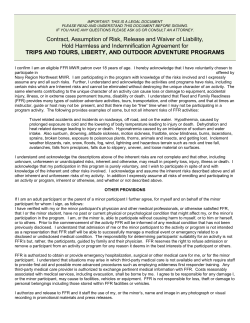 Contract, Assumption of Risk, Release and Waiver of Liability, Hold