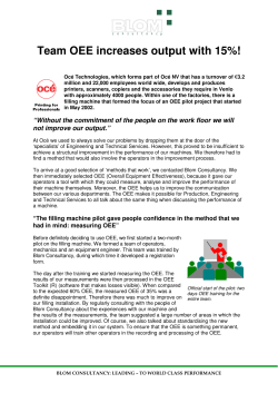 Team OEE increases output with 15%!