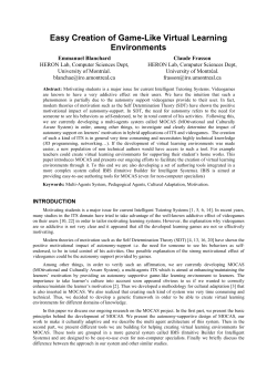 Easy Creation of Game-Like Virtual Learning Environments