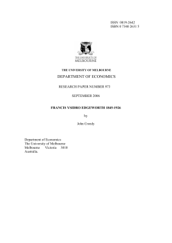 department of economics - Faculty of Business and Economics