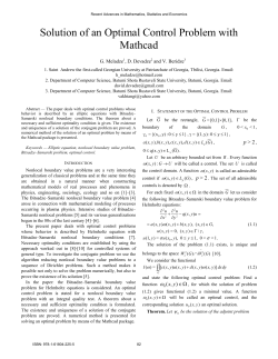 Solution of an Optimal Control Problem with Mathcad
