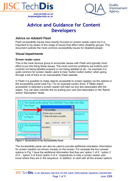 Advice and Guidance for Content Developers