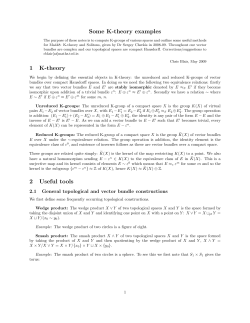 Some K-theory examples 1 K-theory 2 Useful tools