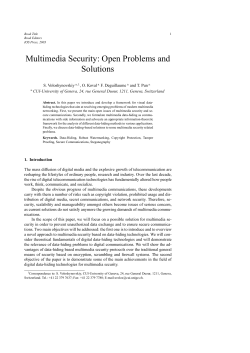 Multimedia Security: Open Problems and Solutions
