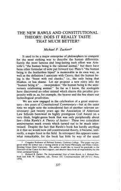 THE NEW RAWLS AND CONSTITUTIONAL THEORY: DOES IT