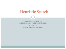 Heuristic Search - Dr. Sadi Evren SEKER