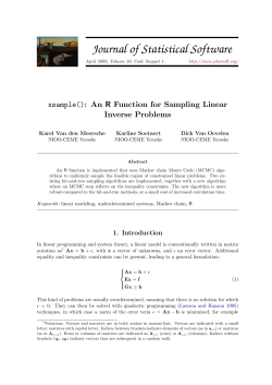 xsample(): An R Function for Sampling Linear Inverse Problems