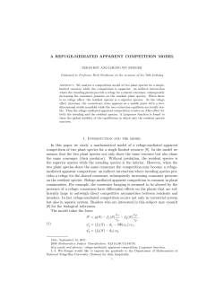 A REFUGE-MEDIATED APPARENT COMPETITION MODEL 1