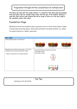 Progression through written calculations for multiplication