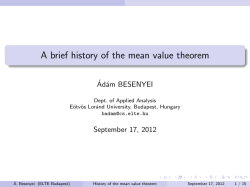 A brief history of the mean value theorem - Besenyei &Aacute;d&aacute;m