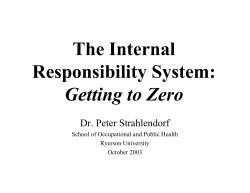 The Internal Responsibility System: Getting to Zero