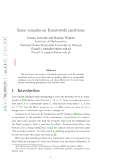 Some remarks on Kuratowski partitions