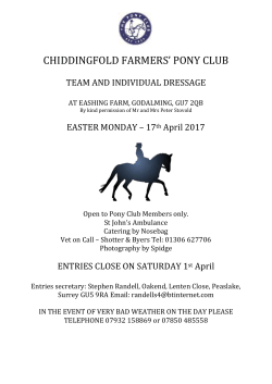 Chiddingfold Farmers Easter Monday Dressage 2017 Schedule