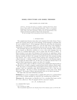 BOREL STRUCTURES AND BOREL THEORIES 1. Introduction The