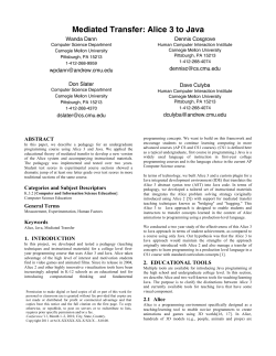 Mediated Transfer: Alice 3 to Java