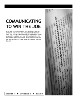 communicating to win the job