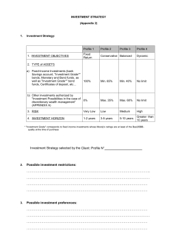 Investment Strategy selected by the Client: Profile N&deg; 2. Possible