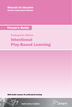 Intentional Play-Based Learning Viewer`s Guide