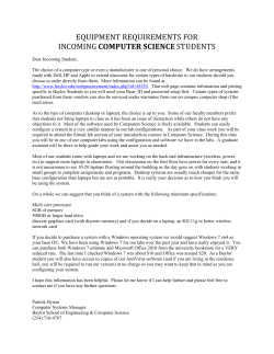 equipment requirements for incoming computer science students