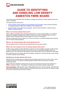 Guide to identifying and handling low density asbestos