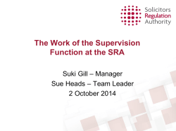 Supervision Delivery Plan - 2014