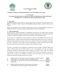 1 National Policy for Persons with Disabilities