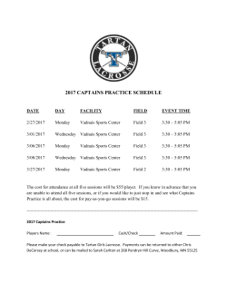 2017 captains practice schedule