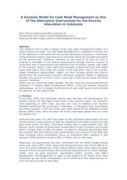 A Dynamic Model for Cash Waqf Management as One of The