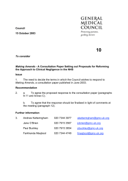Council 15 October 2003 To consider Making Amends - A