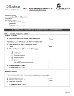 final cip accountability report (fcar)