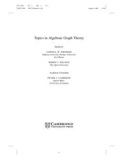 Topics in Algebraic Graph Theory