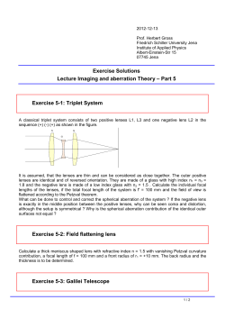 Exercise Solutions Lecture Imaging and aberration Theory &ndash; Part 5