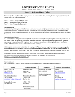University of Illinois - Form I-9 Designated Agent Packet