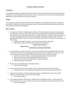 Properties of Water Lab Activity Introduction: A considerable number