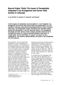 Beyond Higher Yields: The Impact of Sweetpotato Integrated Crop