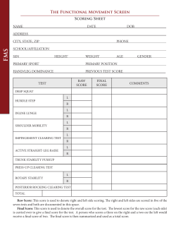 FMS Score Sheet - Gray Cook Movement